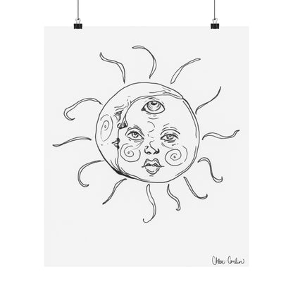 Sun and Moon print