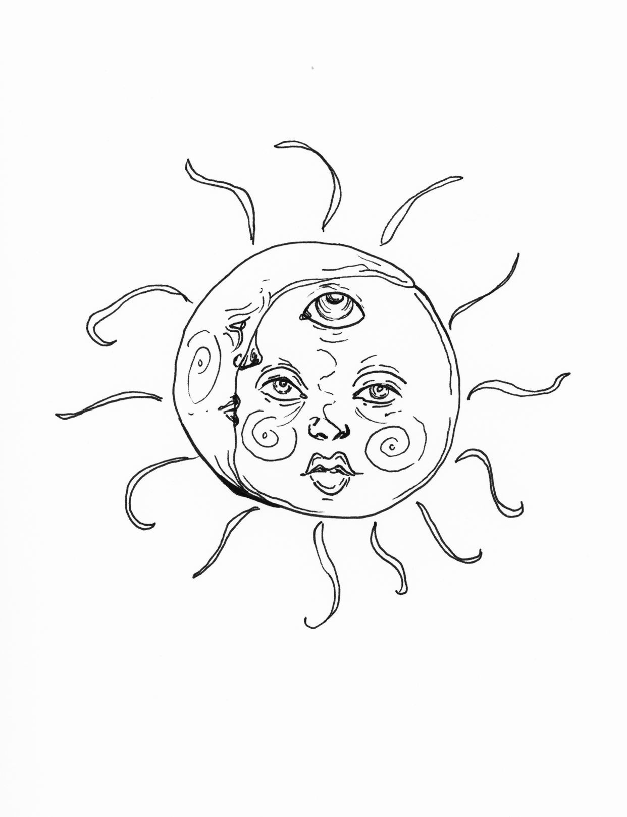 Sun and Moon print